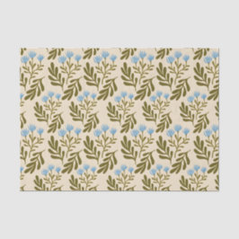 Blaue botanische Muster-Taschentücher im Vintage-S Seidenpapier