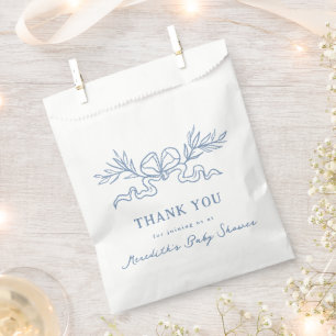 Blaue Botanische Schleife Baby Shower Geschenktütchen