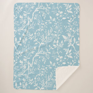 Blaue Botanische Sherpa-Decke Sherpadecke
