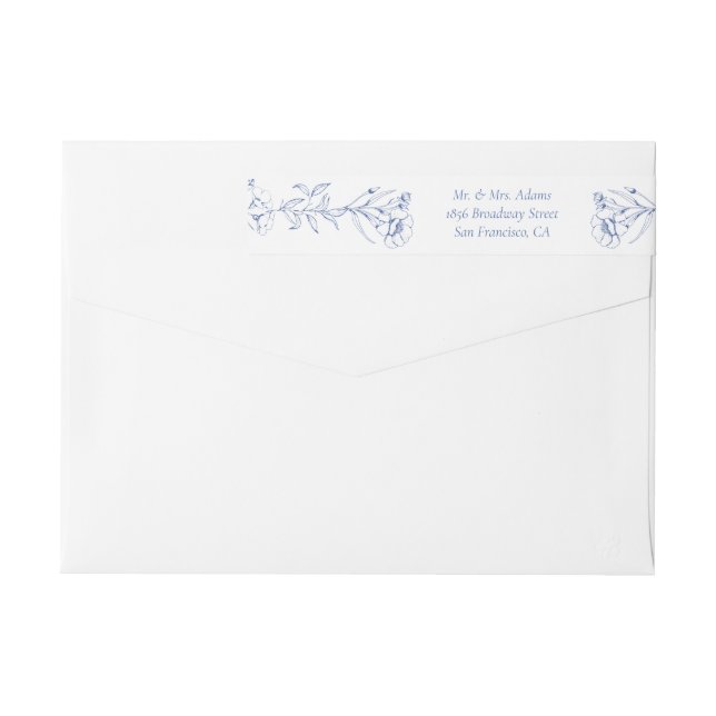 Blaue botanische Viktorianische, voradressierte Rü (Rückseite)