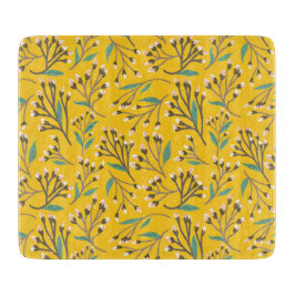 Blaue botanische Vintage-Muster-Schneiderei Schneidebrett