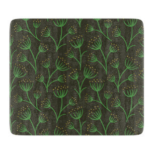 Blaue botanische Vintage-Muster-Schneiderei Schneidebrett