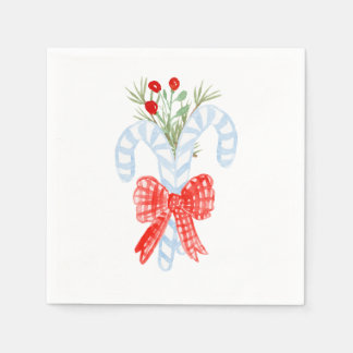 Blaue Bow Candycane Cocktail Napkins Serviette