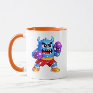 Blaue Boxmonster-Illustration Tasse