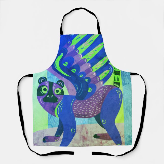 Blaue brasilianische Eichhörnchenmalerei Schürze (Vorderseite)