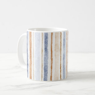 Blaue Braune Creme Streifen Kaffeetasse