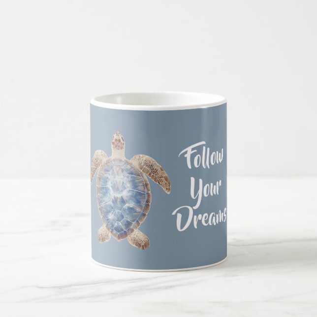 Blaue Braune Meeresschildkröte Kaffeetasse (Mittel)
