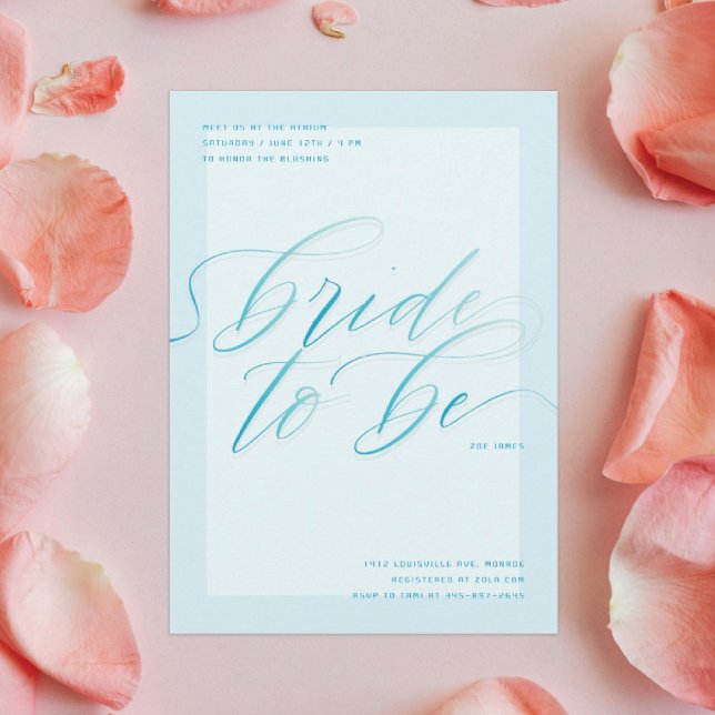 Blaue Braut zu sein | Modernes Script-Brautparty Einladung (Von Creator hochgeladen)