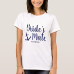Blaue Brautjungfrau der Nautischen T-Shirt<br><div class="desc">Elegantes Design der nautischen Brautjungfrau.</div>