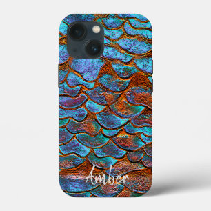 Blaue Bronze Kupfer Metallic Muster Personalisiert Case-Mate iPhone Hülle