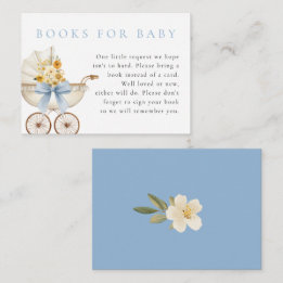 Blaue Bücher für Baby-Karte Vintage-Kinderwagen-Ba Begleitkarte