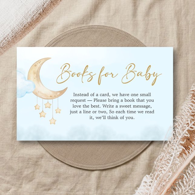 Blaue Bücher über den Mond Baby Shower für Baby Begleitkarte (Over the Moon Baby Shower Books for Baby)
