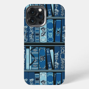 Blaue Bücherregale Vintage-Bücher iPhone 13 Pro Max Hülle