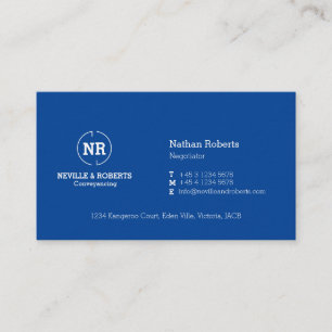 Blaue Buchstabe-Logo-Visitenkarte des Weiß zwei Visitenkarte