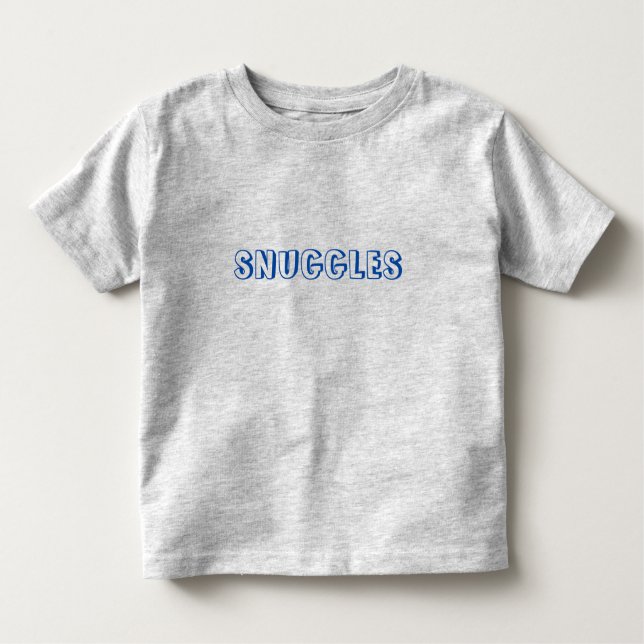 Blaue Buchstaben "Schnurrbart" Kleinkind T-shirt (Vorderseite)