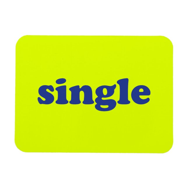 Blaue Buchstaben, "Single", Neon Magnet (Horizontal)