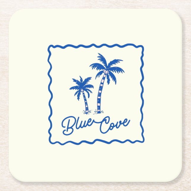 Blaue Bucht Rechteckiger Pappuntersetzer (Vorderseite)