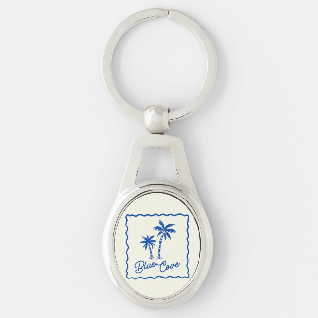 Blaue Bucht Schlüsselanhänger (Vorderseite)