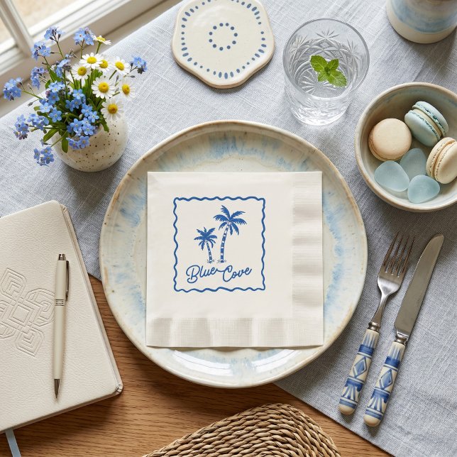 Blaue Bucht Serviette (Von Creator hochgeladen)