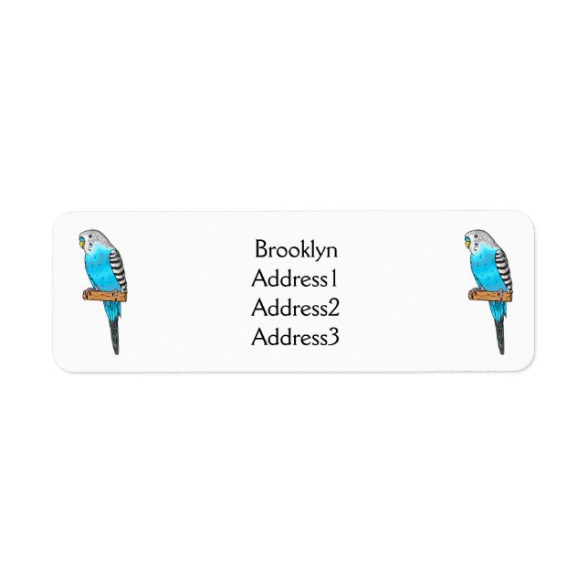 Blaue Budgerigar-Cartoon (Vorne)
