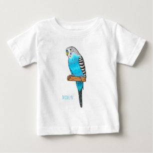 Blaue Budgerigar-Cartoon Baby T-shirt