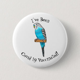 Blaue Budgerigar-Cartoon Button