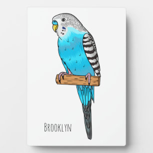 Blaue Budgerigar-Cartoon Fotoplatte