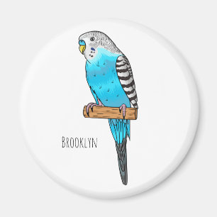 Blaue Budgerigar-Cartoon Magnet
