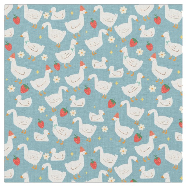 Blaue Bugfrüchte Erdbeere Stoff (Nahaufnahme)