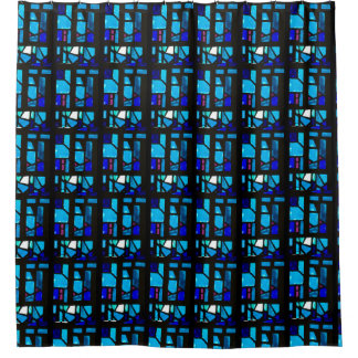 Blaue Buntglas-Duschvorhang #2 Duschvorhang