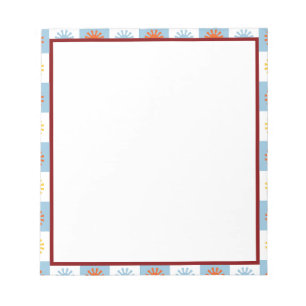 Blaue Burgunder-Sonnenstrahl-Rand-Notizblock Notizblock