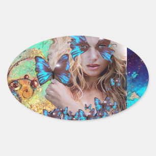 BLAUE BUTERRFLY SCHAUTY MAKEUP ARTIST OVALER AUFKLEBER