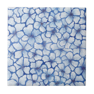 Blaue Butterblumen Fliese