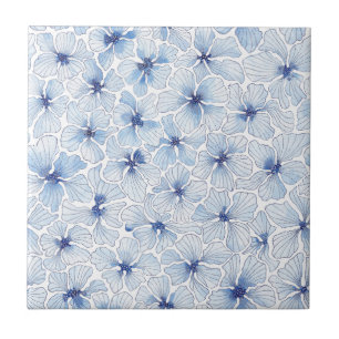Blaue Butterblumen Fliese