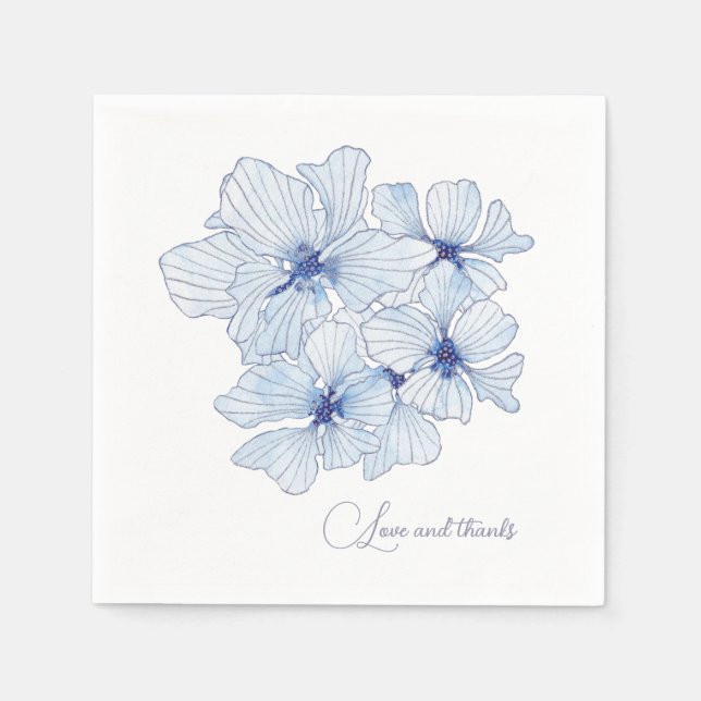 Blaue Buttercups Serviette (Vorderseite)