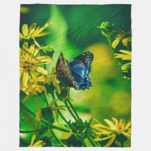 BLAUE BUTTERFLY FLEECEDECKE
