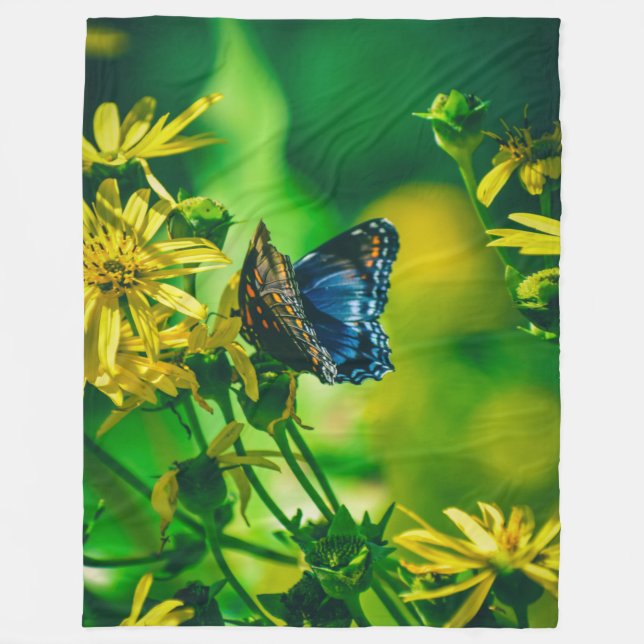 BLAUE BUTTERFLY FLEECEDECKE (Vorderseite)