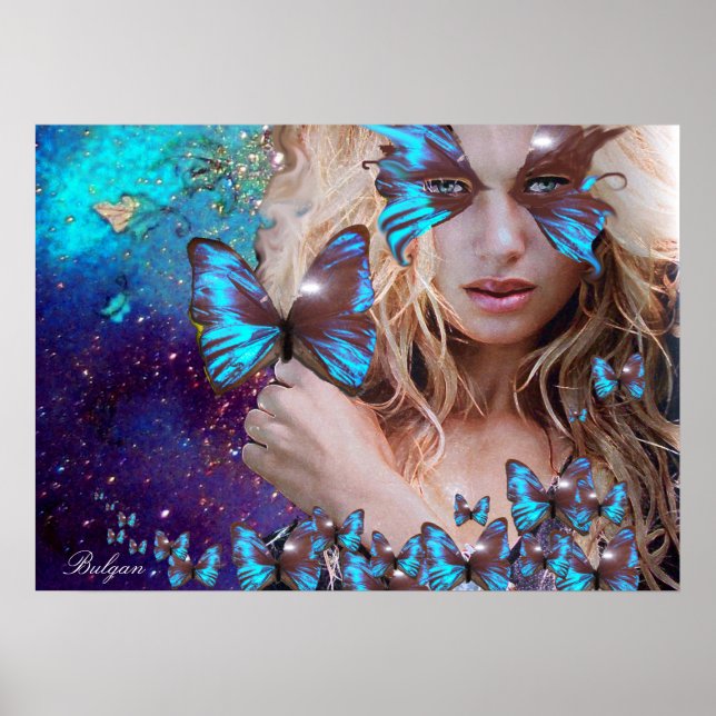 BLAUE BUTTERFLY POSTER (Vorne)