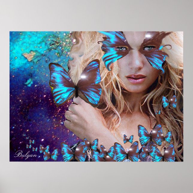 BLAUE BUTTERFLY POSTER (Vorne)