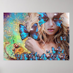BLAUE BUTTERFLY POSTER