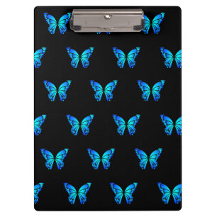 Blaue Butterflys von Schaufenstern. Klemmbrett