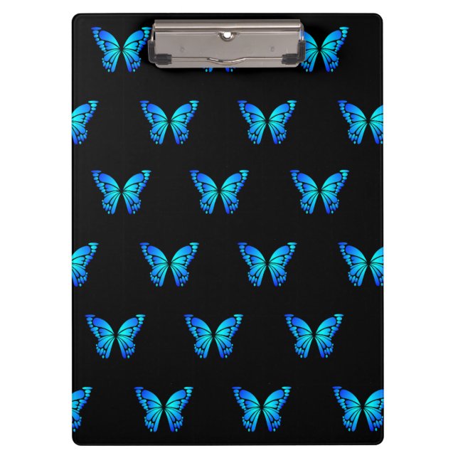 Blaue Butterflys von Schaufenstern. Klemmbrett (Vorderseite)
