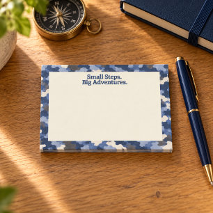 Blaue Camo Kleine Schritte Große Abenteuer Post-it Klebezettel