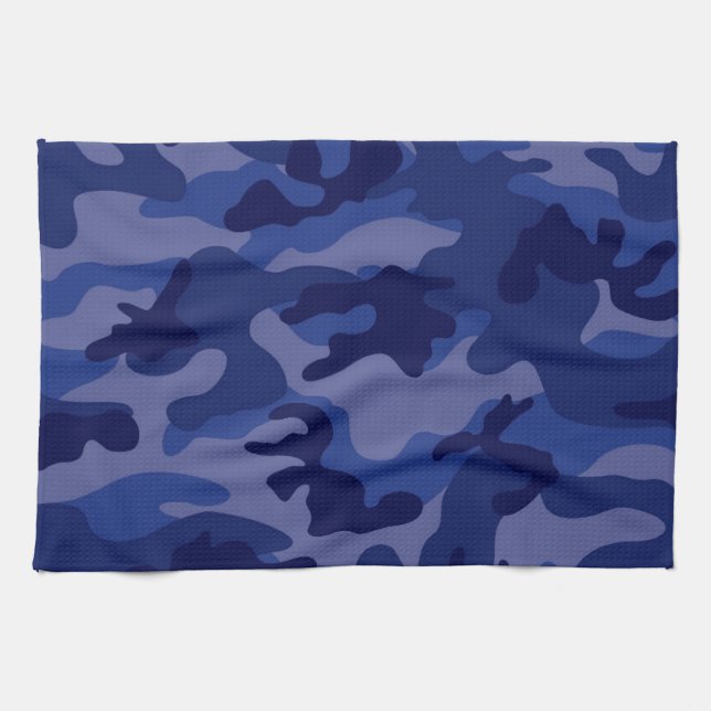 Blaue Camouflage, Camouflage Geschirrtuch (Horizontal)