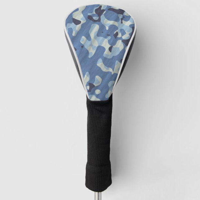 Blaue Camouflage Golf Headcover (Vorderseite)