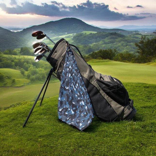 blaue Camouflage Golfhandtuch (golf towel)