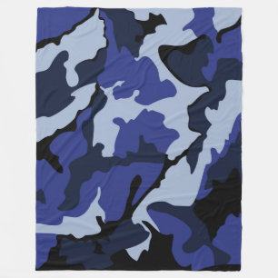 Blaue Camouflage, große Fleecedecke