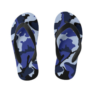 Blaue Camouflage, Kid's Flip Flops
