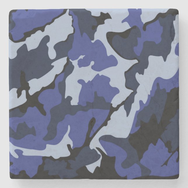 Blaue Camouflage, MarmorsteinUntersetzer Steinuntersetzer (Vorderseite)