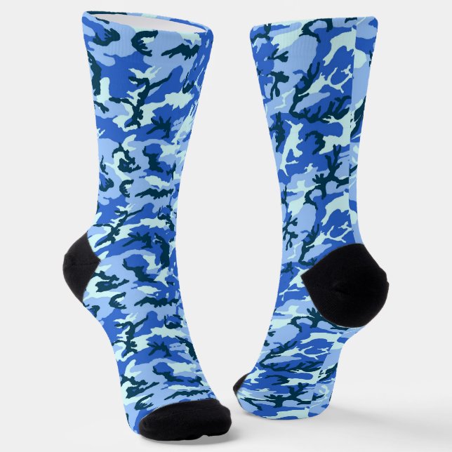 Blaue Camouflage Militärmuster Socken (Gewinkelt)